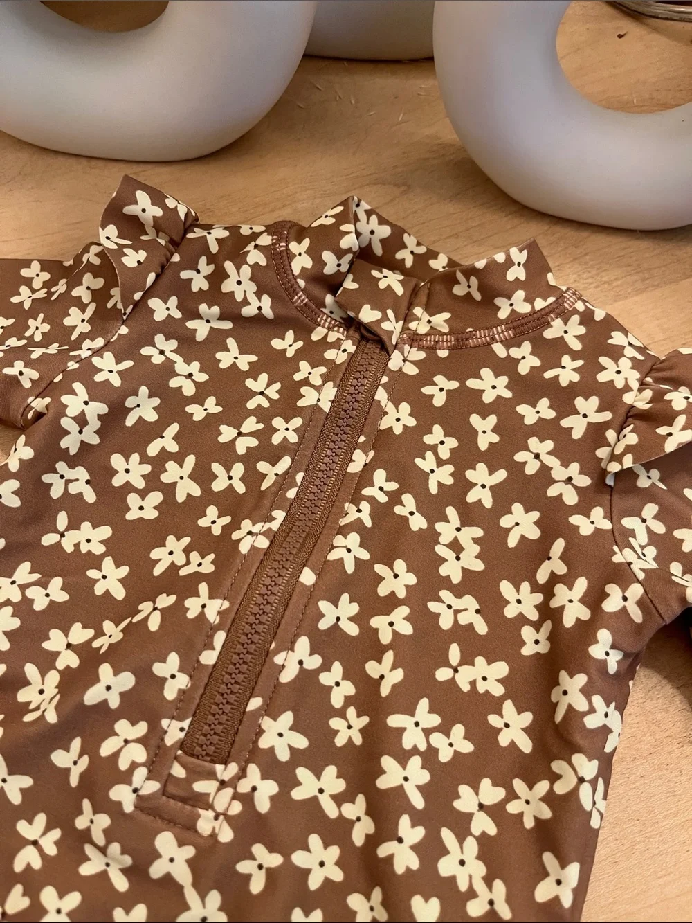Quincy Mae Summer Bloom Rashguard One-Piece Swimsuit Size 3-6M